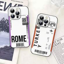 Funda de teléfono tipo billete de avión de viaje, compatible con iPhone 17, 16, 15, 11, 13, 14 Pro Max Plus X Xr Xs Max 12mini, funda de color negro, compatible con iPhoneo, iPhone 17ax, iPhone 17 - z1 - Ver 5