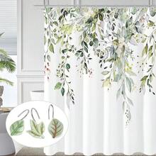 12PCS Leaves Shower Curtain Hooks, Green Plant Leaf Decorative Shower Curtain Hooks Metal Rustproof Cute Eucalyptus Shower Curtain Rings Bathroom Decoration Accessories{Inchcolor_nameinch:InchSagegreeninch} - 鼠尾草綠 - 查看 7