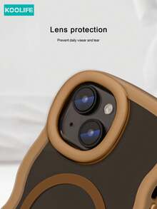 Koolife 1pc Wavy Edge Shockproof Phone Case With Magnetic Charging, Raised Camera Protection, PC+TPU Material, Compatible With IPhone 17 ProMax/17/17 Pro/17 Air/16/16 Pro/16 Plus/16 ProMax/15 ProMax/15 Pro/15 Plus/14 ProMax/13 ProMax/13 Pro/12 ProMax/11 - Desert Gold - View 5