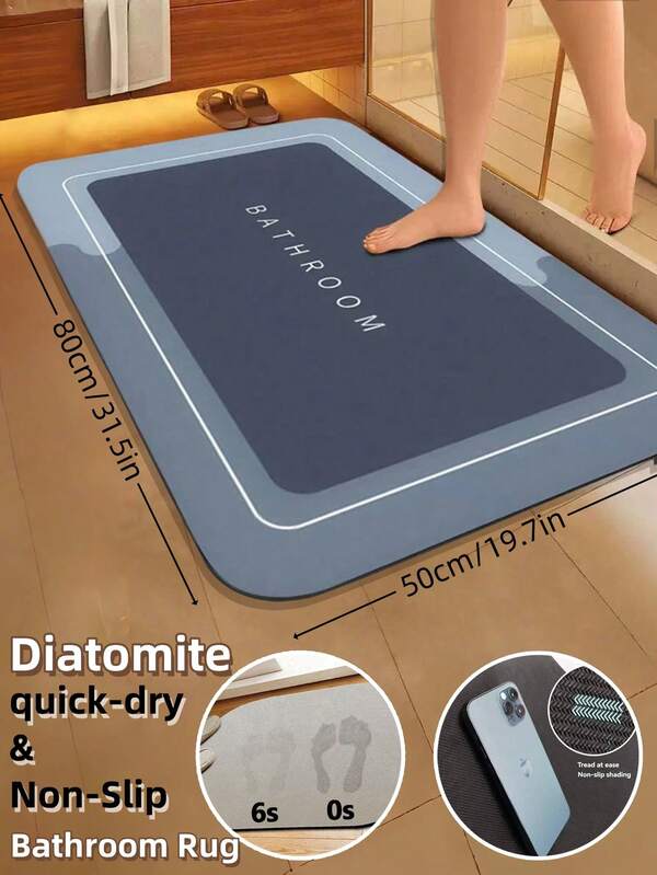 1/2Pcs Soft Anti-Slip Rug For Bathroom Diatom Mud Absorbent Mat Quick Drying Bathroom Mat Halloween Decor Carpet Room Decor Tapis Fall Decor Tapis