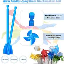 2pcs Plastic Paint Stirring Drill Bit Attachment, Epoxy Resin Stirring Paddle With Standard Hexagonal Shank And Four-Blade Spiral Design For Efficient Mixing, Compatible With Various Drill Bits
