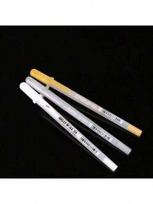 1/3pcs/12pcs White SAKURA Gelly Roll Classic Pen In Bold, White 05-08-10 Pen Core, Cherry Blossom High-Gloss Drawing Pen, Art-Specific High-Gloss Pen, Outlining Pen, Planner Watercolor Marker Pen, White Brush, Writing And Correction Supplies, School Supplies, Back-To-School Season Gifts, Festival Gifts For Classmates And Friends During The Back-To-School Season (White, Silver, Gold - Multicolor - View 7