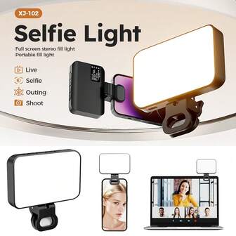 مصباح جيب محمول 800 ملي أمبير لملء الإضاءة للهاتف المحمول، مناسب للمؤتمرات والتصوير الفيديو والفلوق