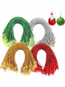 400 piezas/100 piezas Ganchos para adornos navideños, colgadores de adornos con cuerda de adorno con cierre rápido para decorar el árbol de Navidad, fiestas y colgantes. Fácil y rápido de bloquear.