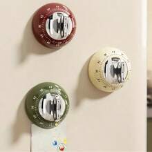 1 pieza Temporizador de cocina magnético de lujo, temporizador de cuenta regresiva preciso, se adhiere al escritorio/refrigerador, mecánico - Multicolor - Ver 1