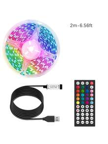 RGB LED灯带，5V USB供电，带44键遥控器 - 可调节颜色氛围照明，适用于卧室、电视背光、游戏室、万圣节/圣诞节装饰 - [长度可选：3英尺至49.2英尺] - 彩色 - 查看 13