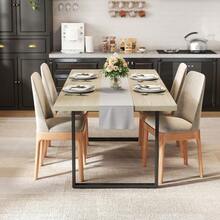 Industrie-Esstisch 160x80 cm »LoftStyle<< – Massiver Holztisch mit Metallgestell für 6-8 Personen in Hellgrau – Wasser- & kratzfeste Oberfläche mit robuster Stabilität