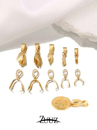 20pcs/Lot Stainless Steel Pinch Clip Bail Clasps Pendant Connector Handmade Clasp Hook For Making DIY Jewelry Accessories