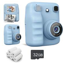 儿童相机,儿童即时打印相机,可打印照片,即时数码相机,适合儿童使用,充满自拍乐趣,1080P高清视频录制,捕捉精彩瞬间,内置MP3播放器和益智游戏,儿童礼物,适合3-12岁男孩女孩,圣诞节、生日、开学礼物 - 彩色 - 查看 19