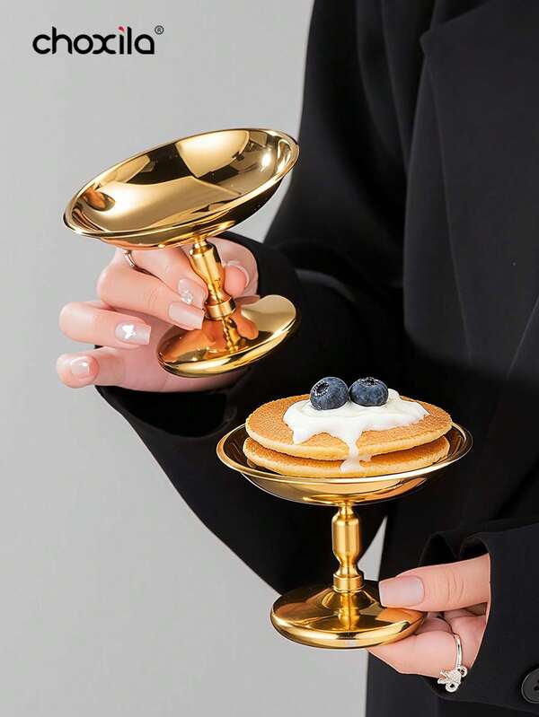 choxila 1pc Stainless Steel Ice Cream Bowl, Ice Cream Cup, Fruit Salad Bowl, Milk Tea Cup, Dessert Cup, Snack Bowl - With Spoon