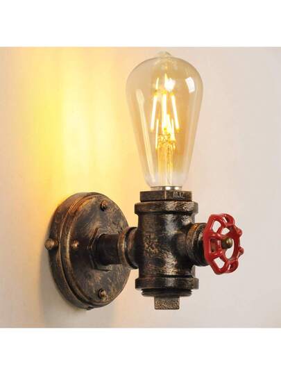Alpinaluz Steampunk "Robinet" Industrial Wand Sconce Pipe, E27, Rustic Goud Finish, Retro Verlichting Bedroom Living Room