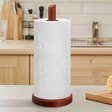 Wooden Paper Towel Holder Countertop, Fits Jumbo Roll - Solid Wood Paper Towel Dispenser Stand With Anti-Skid Base - Multicolor - View 1
