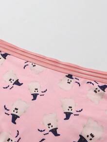 Dircho 6条装女士哥特骷髅印花撞色包边平角内裤，舒适柔软，弹力腰带，女士内衣裤 - 彩色 - 查看 11