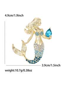 دبابيس مجوهرة فاخرة بشكل شخصيات كرتونية لحورية البحر للنساء، إكسسوارات ملابس للحفلات والأعراس، شارات هدايا لحفلات الأصدقاء