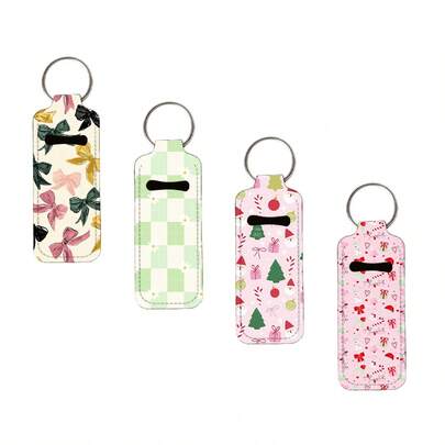 Chapsticks Holder Keychain For Lipstick, Multifunctional Lipstick Cover Keychains Clip-On Lip Balm Holder For Women Bag Accessories Useful Gifts,Leopard Lip Balm Holder Keychain Clip On Lipstick Sleeve & Lipstick Sleeve Holder For Tight-Knit Elastic Lipstick Holder Keychain