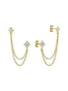 SereneSpark 1/2 chiếc khuyên tai tua rua bạc Sterling 925 hình xoắn ốc hình sụn trang sức xỏ khuyên cho phụ nữ đeo hàng ngày hoàn hảo cho trang phục hàng ngày thích hợp cho lễ kỷ niệm - Nhiều màu - Xem 21