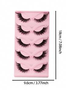 LIMEIKAI 5 pares de pestañas postizas de mink falso, hipoalergénicas, pestañas postizas 3D con tallo transparente suave, hechas a mano