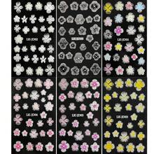 Nail Art Stickers Decals 5D Embossed Flower Nail Decals Self Adhesive Spring Summer Plumeria Nails Supplies 3D Design For Women Nails Decoration Yellow Black Flower Stickers{Inchcolor_nameinch:InchColorful-17inch} - 彩色-17 - 查看 8