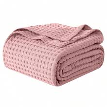 Elegant Comfort 1pc Soft Waffle Weave Throw Blanket , Lightweight Summer Blanket For Hot Sleepers, Full, Queen, King, Twin, And Twin XL Size Bed Breathable Cozy Warm Woven Textured Blankets For Couch, Bed, Sofa, Home Décor, Christmas Decorations Gifts, Cozy Winter Styles, Holiday Décor - 塵土飛揚的玫瑰 - 查看 2
