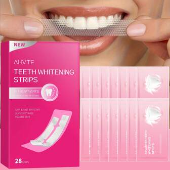 AHVTE แผ่นแปะฟันขาว 5D สำหรับดูแลฟัน ให้ผลลัพธ์ฟันขาวที่เห็นผล เหมาะสำหรับฟันที่บอบบาง ทำให้รอยยิ้มของคุณสดใส 7 คู่/14 คู่