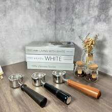 1pc 51mm Bottomless Triple Spout Coffee Handle, Suitable For Dedica EC680/EC685 Espresso Machine, Bottomless Naked Espresso Handle With Stainless Steel Filter Basket - Multicolor - View 3