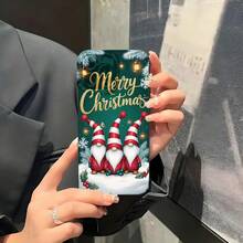 1PC Phone Case ,  Merry Christmas Gnomes Snowflakes Lights , Stylish Phone Case, Phone Decoration, All-around Lens Protection, Creative Small Gift, Funny Gift for Boys and Girls