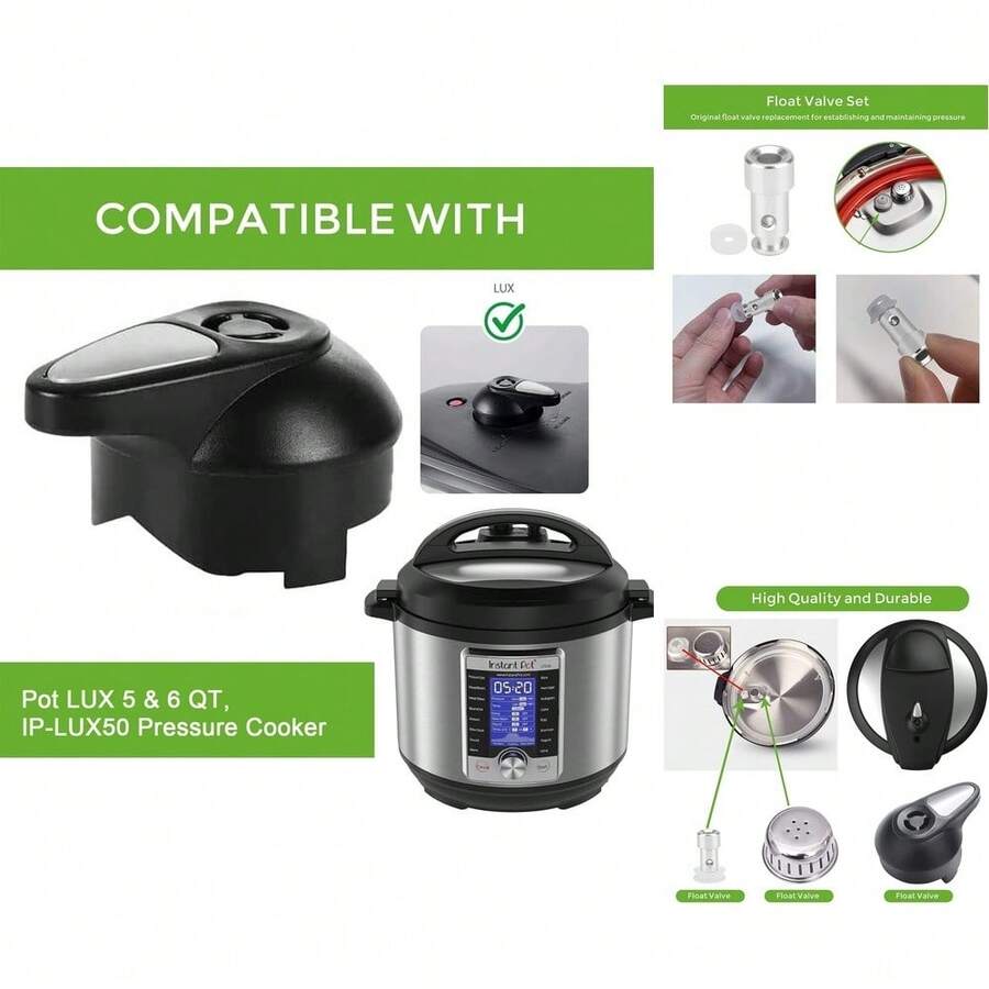 Válvula de Liberación de Vapor de Acero Inoxidable Negro para Olla a Presión LUX Mini 3 Qt y 6 Qt - Compatible con Estufa éctrica - Negro - - Ver 1