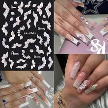 6 Sheets Flower Nail Stickers For Nail Art 5D Embossed Engraved Nails Decals 3D Spring Summer Supplies Accessories Self-Adhesive Nails DIY Design Decoration For Women And FFgirls{Inchcolor_nameinch:InchColorful-13inch} - 彩色-13 - 查看 3