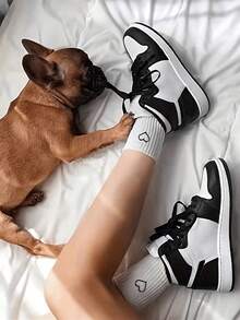 10双装运动长筒袜，心形图案，女士长筒袜（1/3/6/10双装），秋季 - 彩色 - 查看 3