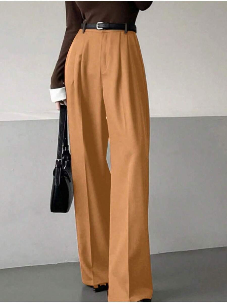 Straight Leg Suit Pants - Amarillo Mostaza - Ver 1