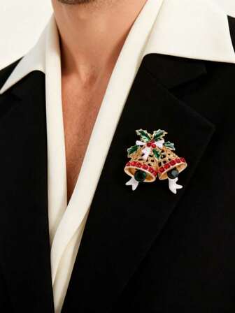 1枚2025新款圣诞南瓜胸针，圣诞系列珠宝胸针，复古全水晶圣诞配饰雪花服装胸针，高端圣诞胸针，节日礼物胸花服装配饰