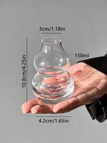 1 pieza Taza de vidrio con forma de calabaza, taza para té/infusión fría, taza de vidrio transparente para infusión fría de té, vino de frutas, taza de vidrio, vaso, vaso de balancín - transparente - Ver 4