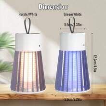 1pcs Bug Zapper USB Electric Non-Radiation LED Silent Mosquito And Insect Killer Lamp, Suitable For Indoor Killing Of Mosquitoes, Flies, Small Flies, And Fruit Flies, With A Small Brush - 橄欖綠 - 查看 6