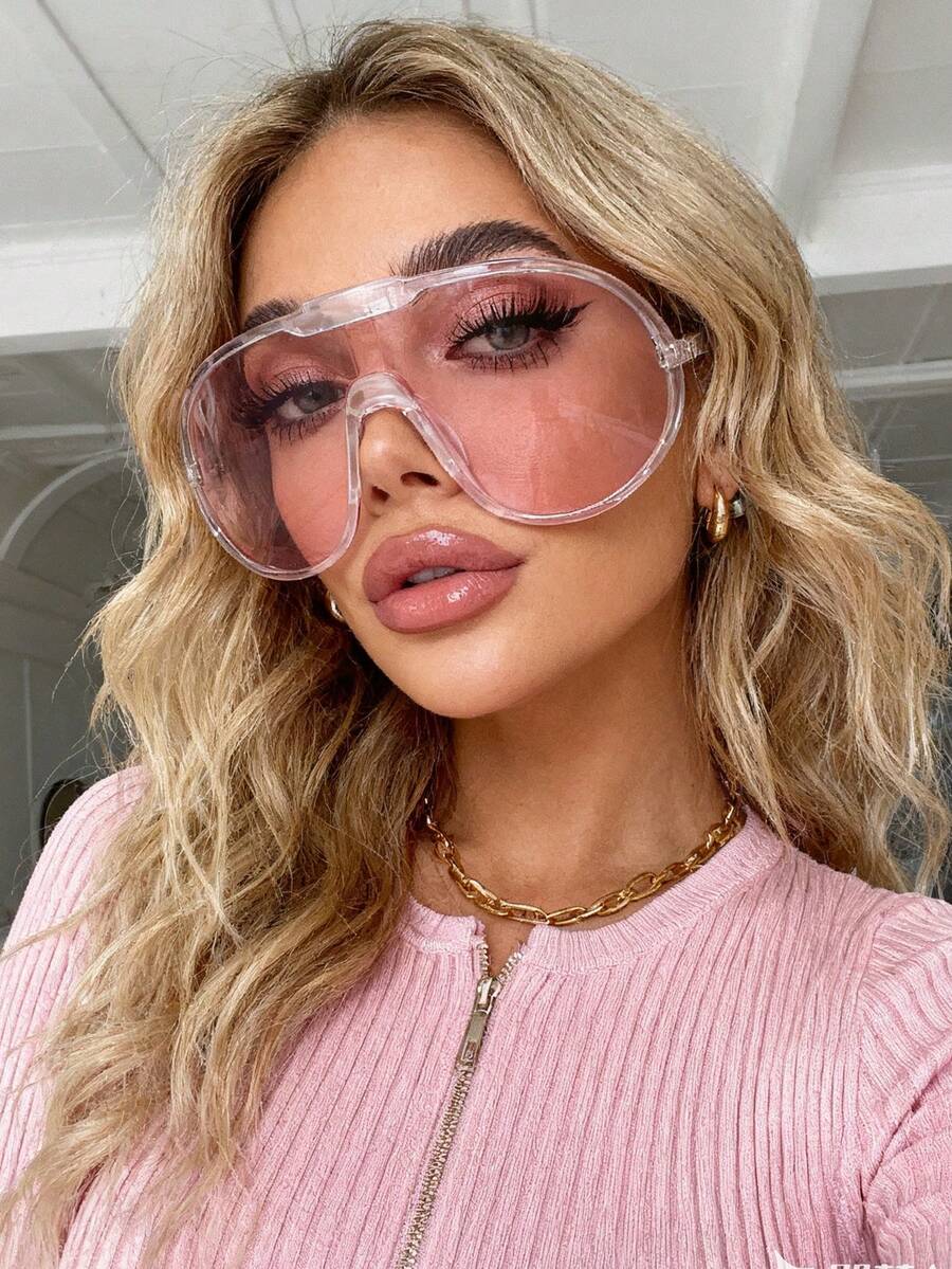 1pc Oversized Integrated Mercury Lens Fashion Glasses