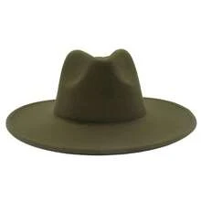 JEWELRYWE Fedora Hats For Men And Women, Classic Felt Hats, Panama Hats, Western Suede Wide Brim Hats, Suitable For Camping, Fishing, Traveling, Parties, Weddings, Church Events, Game Days, Evening Parties And Other Occasions, Thanksgiving Christmas Gifts - 軍綠色 - 查看 12