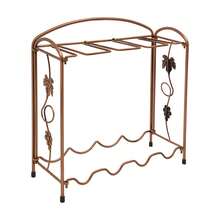 OUKANING 2-Tier Weinregal Metall Weinregal Freistehendes Weinflaschenregal U-förmiges Bajonett - Braun - Übersicht 5