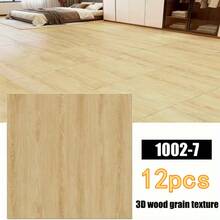 12/24片哑光表面乙烯基自粘防水防滑木纹地板贴纸，适用于客厅、卧室、厨房、地板和墙面翻新，DIY地板和墙面装饰 - 彩色 - 查看 12