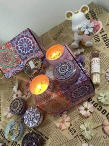Bougies parfumées, bougies parfumées sans fumée avec boîte colorée, longue durée de combustion et parfum riche - cadeau de Noël pour la famille et les amis, convient pour le mariage, l'anniversaire, les festivals, les souvenirs de mariage, bougies d'aromathérapie pour la maison, cadeau de bougie pour les hommes et les femmes, pour l'anniversaire, le jour de Noël, le yoga, le bain, la Saint-Valentin, la décoration de la maison et de l'hôtel, design à motif rétro