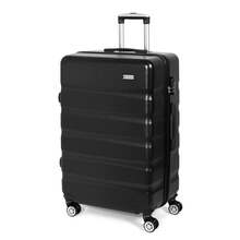 Todeco Travel Suitcases, Large 78cm Suitcase, Travel Trolley, Rigid And Lightweight ABS + PC Travel Suitcase With Telescopic Handle, 4 Double Wheels, 78 X 51 X 28 Cm, Durable, Travel Luggage - Black - View 8