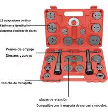 Set 22 Opresor Piston Caliper Cambiar Balatas Auto Universal - Rojo - Ver 3
