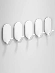 5 Packs Strong Adhesive Hooks, No Drill Wall Hangers For Kitchen & Bathroom, Holds Towels, Coats, Keys, Bags - Multicolor - View 9