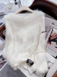 Women Knit Tops - trắng - Xem 4