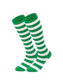 1 Pair Women's Striped Knee-High Socks, Striped Socks For Cosplay, European And American Sports & Casual Style, Calf Socks - Multicolor - View 17