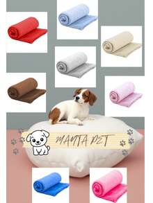 Set Of 5 Pet Blankets 80cm X 100cm Comfortable With Hemmed Finish - 藍色 - 查看 2