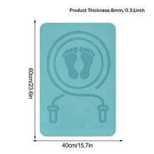 1PC 60*40cm Anti-Slip TPE Jump Rope Mat Home Yoga Workout Fitness Training Sports Exercise Pad 8mm Thickness Sweat Proof Skipping Mat Rope Household Silent Multi-Function Skipping Mat