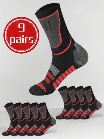 3/9 par męskich wielokolorowych skarpet do połowy łydki, dzianinowych, miękkich, nowych, wygodnych, modnych, codziennych skarpet do biegania do połowy łydki, modnych skarpet do połowy łydki, odpowiednich dla mężczyzn i kobiet, wysoce elastycznych, oddychających, długich skarpet, odpowiednich do codziennego noszenia i uprawiania sportu przez mężczyzn i kobiety, odpowiednich na jesień/zimę, na prezent