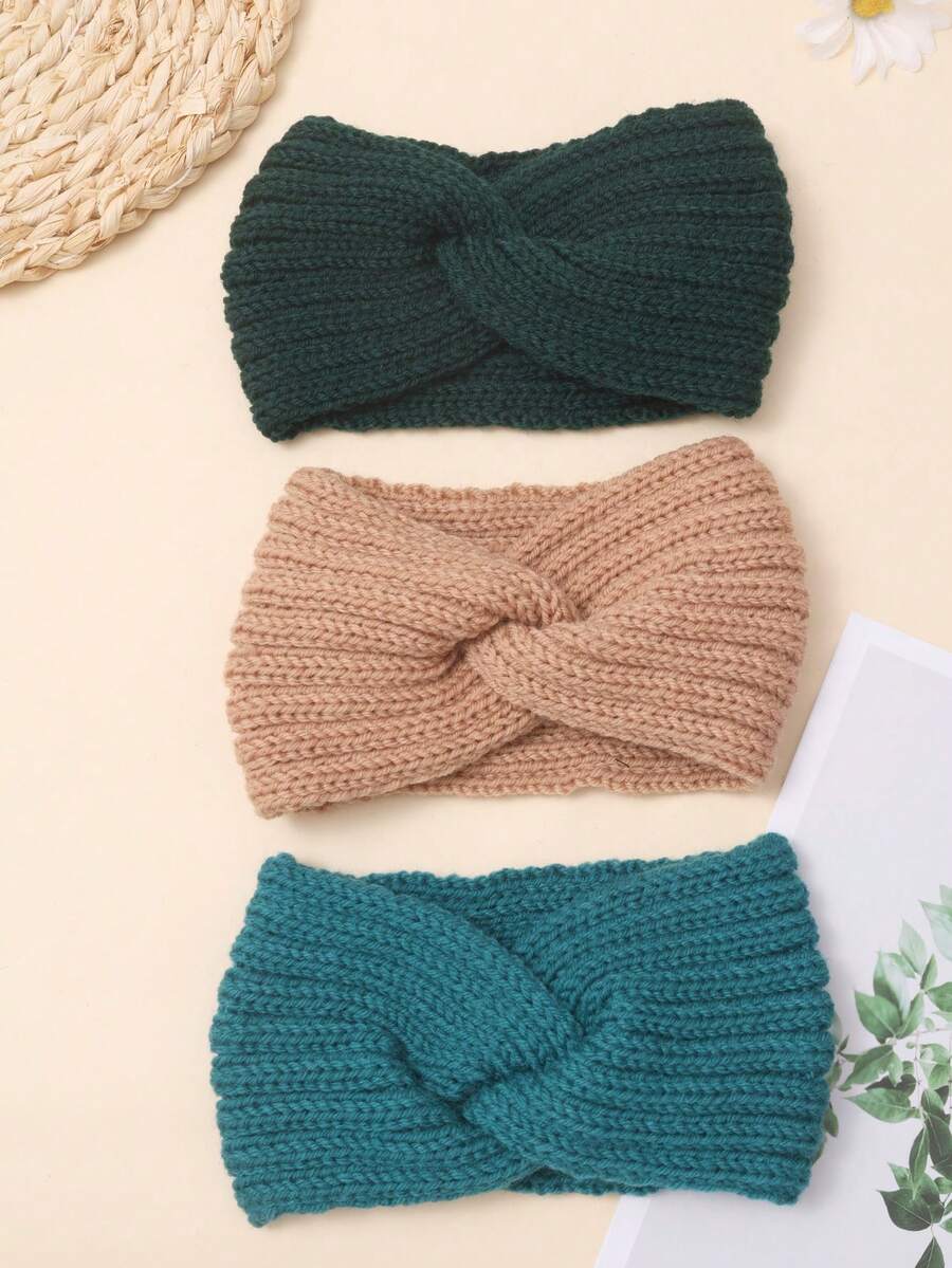 3/4 chiếc băng đô đan chéo giữ ấm tai thời trang thu đông thủ công - Nhiều màu - Xem 1