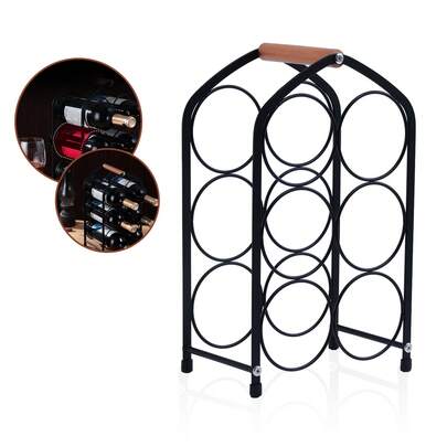 Rack para vinhos minimalista: rack compacto com capacidade para 6 garrafas (desmontável para montagem pelo próprio)