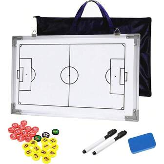 Soccer Whiteboard, Waterproof Double - Sided Board Large, Design Full - Court Half - Court Futsal Ball Dry Erase Clipboard, Soccer Stuff Soccer Training, 43x 30
