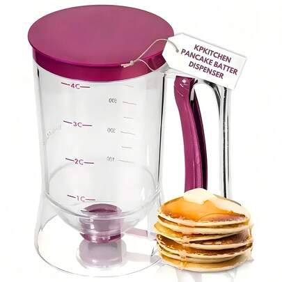 1pc Pancake Cupcake Dough Dispenser With Squeeze Handle, Suitable For Baking Tray Mixture Dispenser, 4-Cup Measuring Tool Kitchen Dough Separator, Suitable For Cookies, Cakes, And Waffles